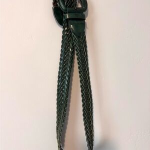 Braided Green Faux Leather Belt